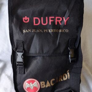 Dufry Bacardi black messenger bag designed Wine Carrier, Bottle